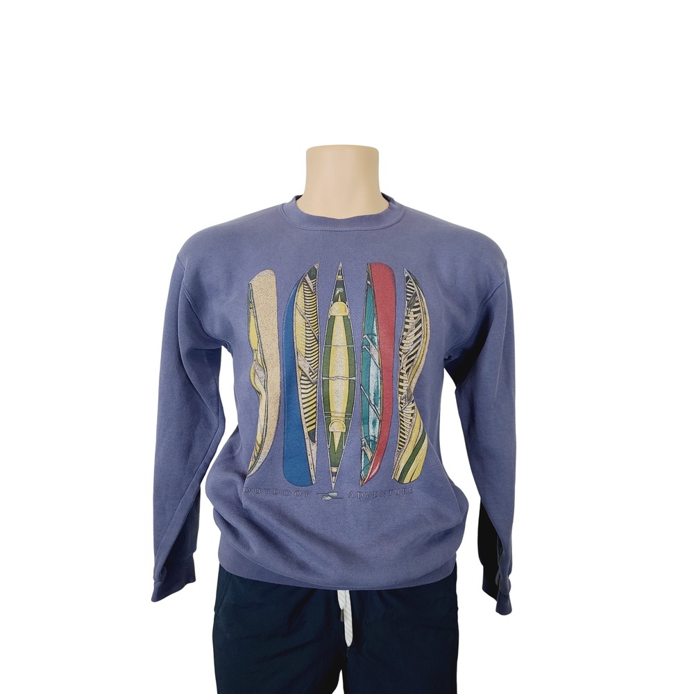 Vintage Van Heusen Outdoor Adventure Graphic Sweatshirt, Men's Size M, Purple